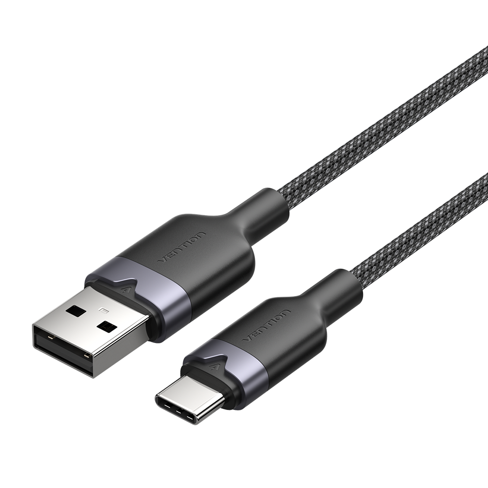 Vention USB-A 2.0/M -> USB-C/M, 1m,(fekete,3A), kábel