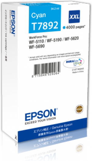Epson T7892 Tintapatron Cyan 4.000 oldal kapacitás