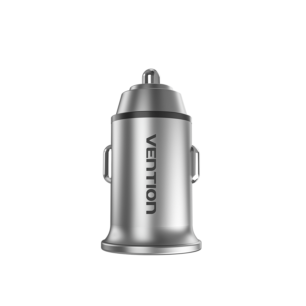 Vention USB-A+C (2port,30W, szürke, szivargyújtós), töltő