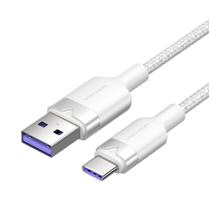 Vention USB-A 2.0/M -> USB-C/M, 1m,(fehér,6A), kábel
