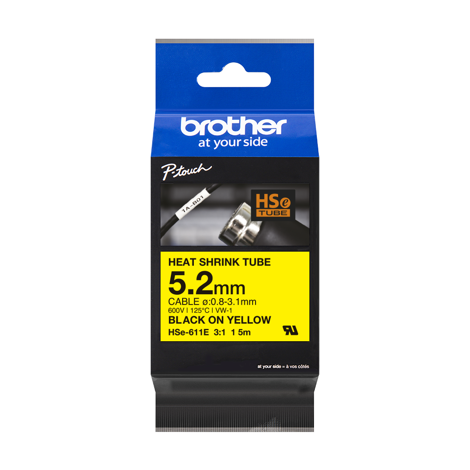 Brother HSe-611E 5.2mm széles 1,5 méter hosszú szalagkazetta