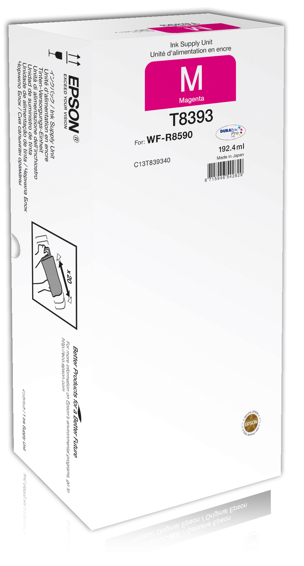 Epson T8393 Tintapatron Magenta 20.000 oldal kapacitás