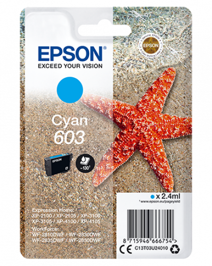 Epson T03U2 Tintapatron Cyan 2,4ml No.603