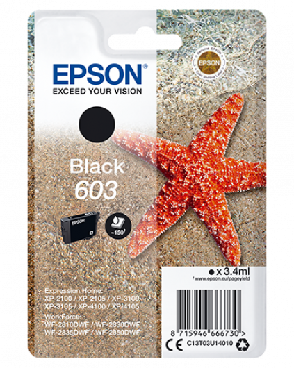 Epson T03U1 Tintapatron Black 3,4ml No.603