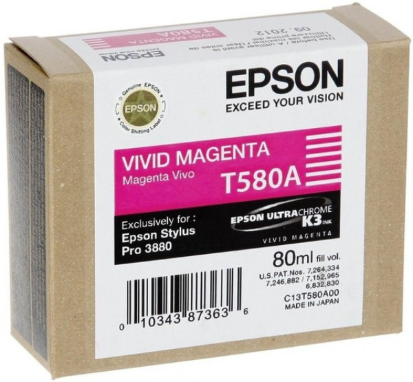 Epson T580A Tintapatron Vivid Magenta 80ml