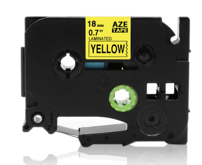 Utángyártott BROTHER TZe641 szalagkazetta 18mm x 8m sárga alapon fekete felirat