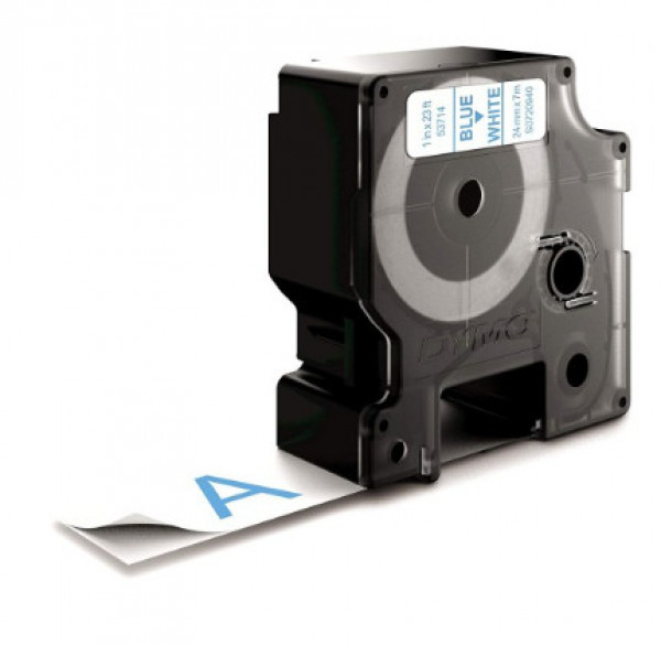Utángyártott DYMO D1 D53714 24mm x 7m fehér-kék #S0720940