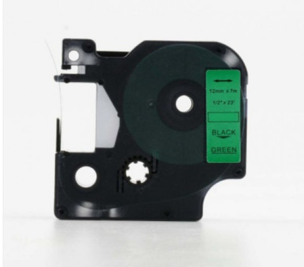 Utángyártott DYMO D1 45019 12mm x 7 m zöld-fekete S0720590