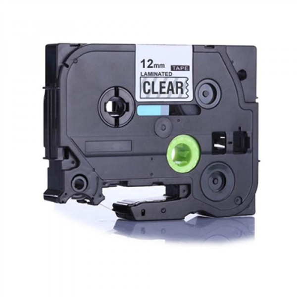 Utángyártott BROTHER TZe131 szalag szalagkazetta 12mm x 8m átlátszó alapon fekete felirat, öntapadós