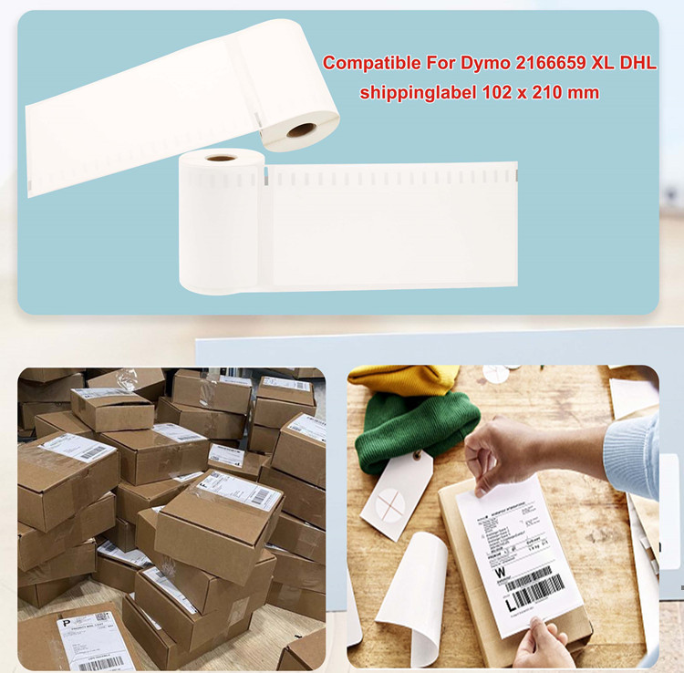 Utángyártott DYMO 2166659 Csomagcimke DHL öntapadós 102 x 210mm 140db/tekercs