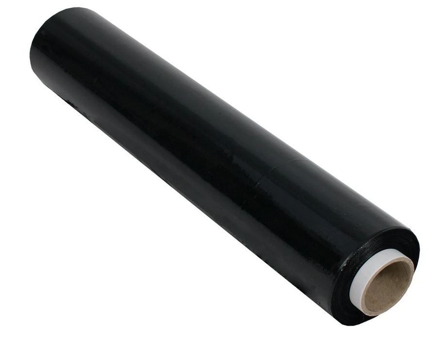 Kézi stretch fólia (Nyújtható, 23 mikron, Fekete), 114m, 1,2kg fólia, 2 kg/tekercs