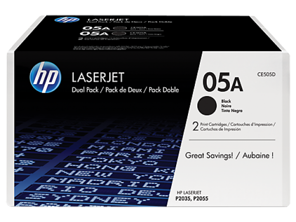 HP CE505D Toner Black 2*2.300 oldal kapacitás No.05A