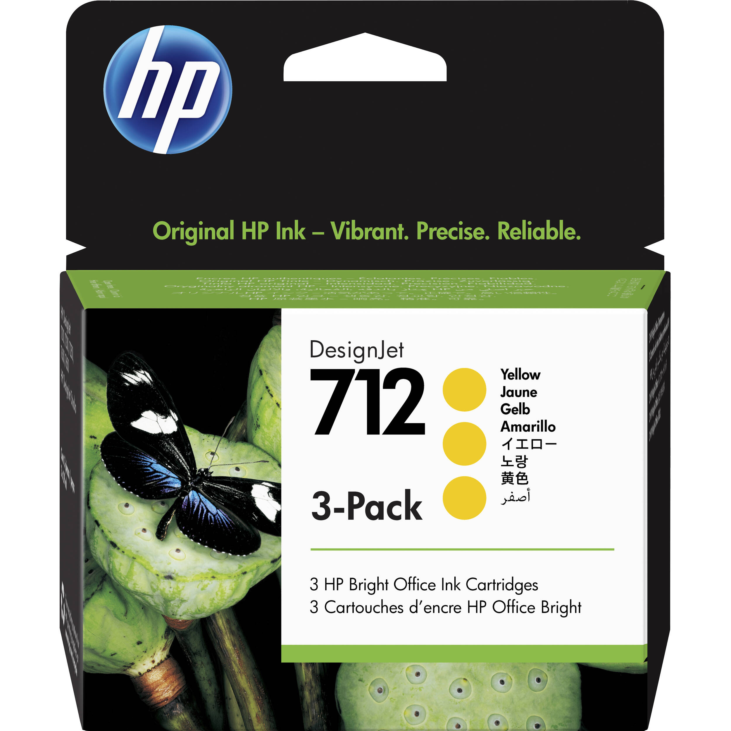 HP 3ED79A Patron 3Pack Yellow 29ml No.712