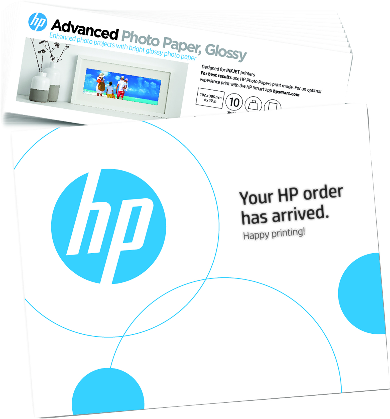 HP Advanced fényes fotópapír - 10 lap/10,2 x 30,5 cm 49V51A