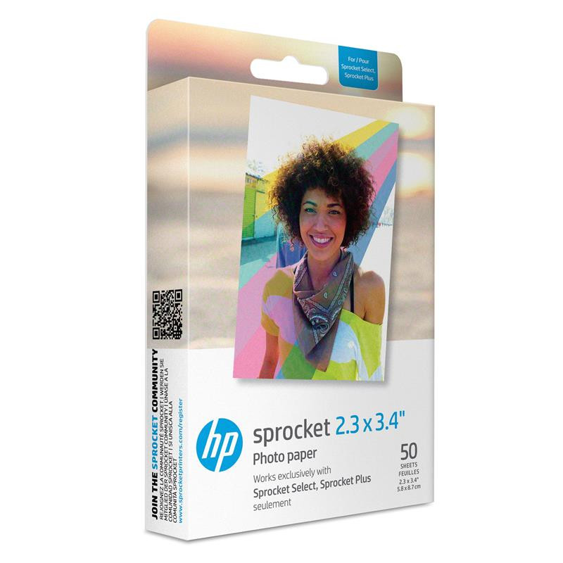 HP Sprocket Select 2,3x3,4 hüvelykes Zink fotópapír 50 lap