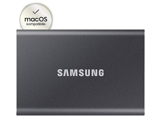 SAMSUNG SSD Külső, 4TB, T7, Titán Szürke, USB 3.2