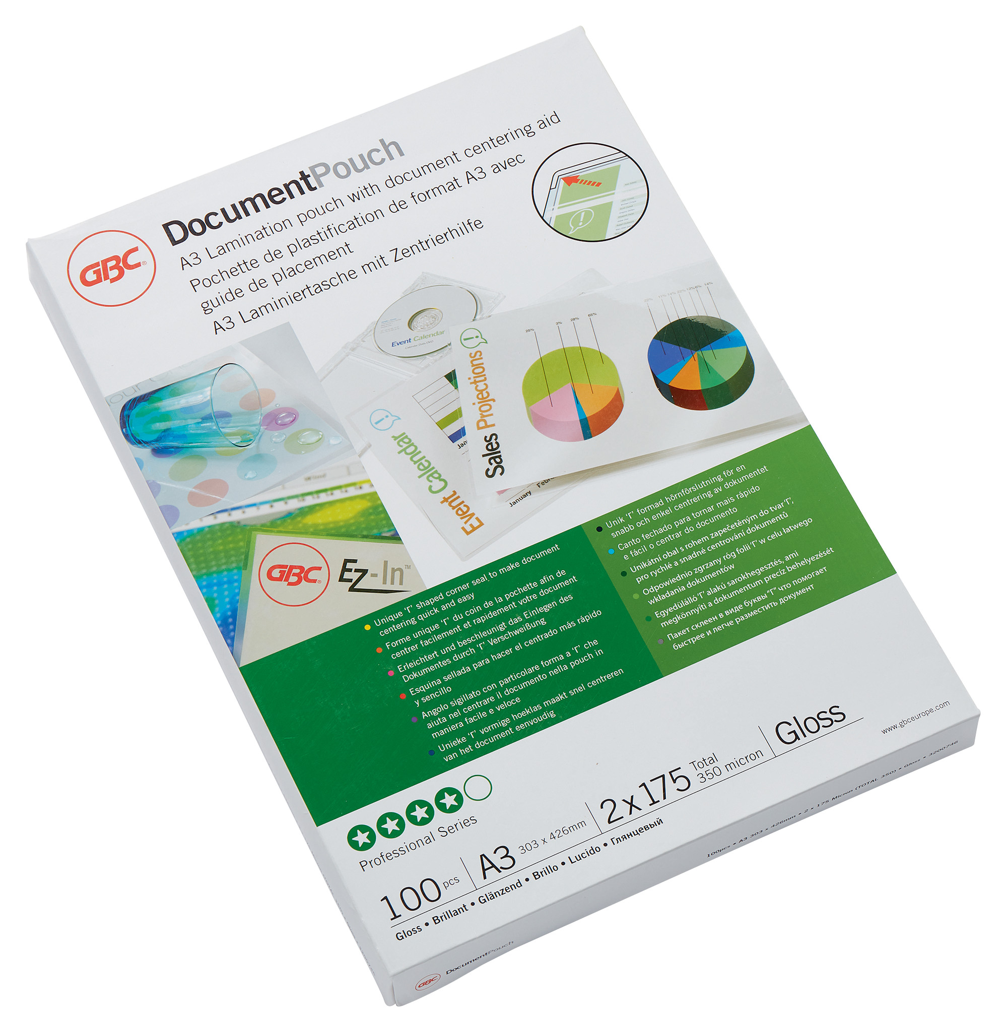 GBC Meleglamináló fólia, 175 mikron, A3, fényes, GBC (100db)