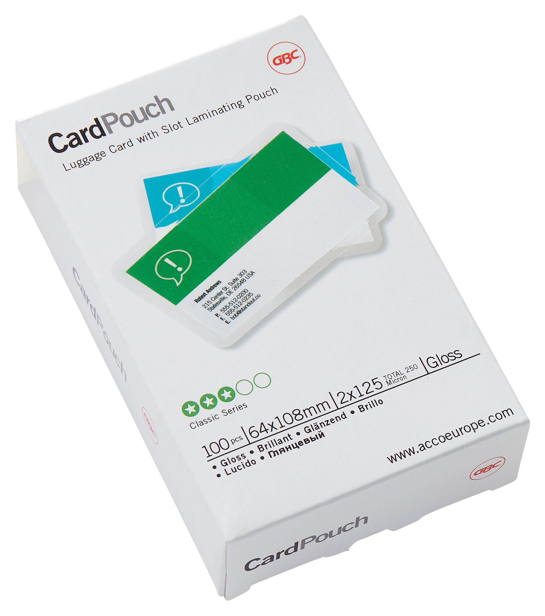 GBC Meleglamináló fólia, 125 mikron, 64x108mm, fényes, GBC (100db)