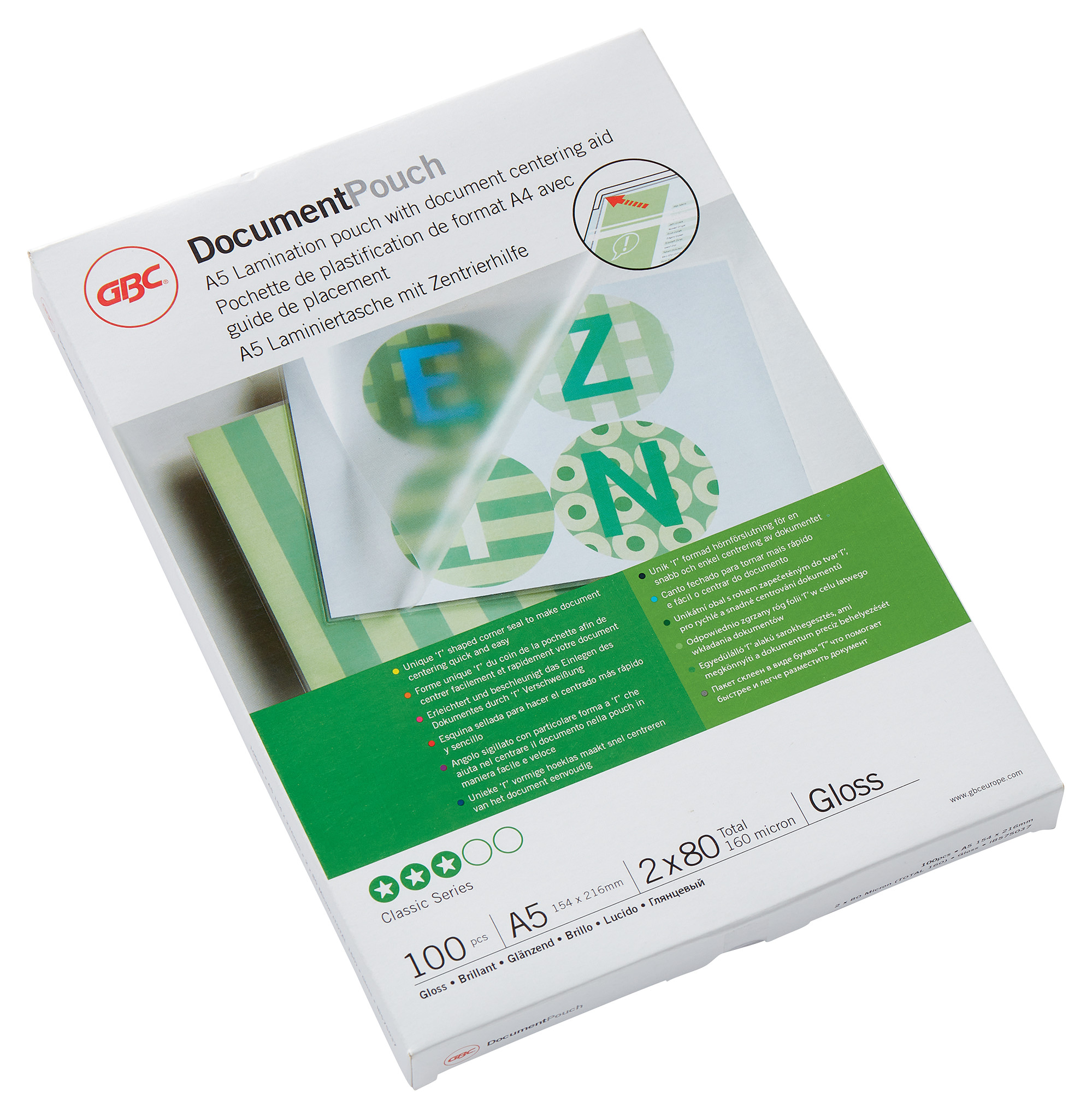 GBC Meleglamináló fólia, 80 mikron, A5, fényes, GBC (100db)