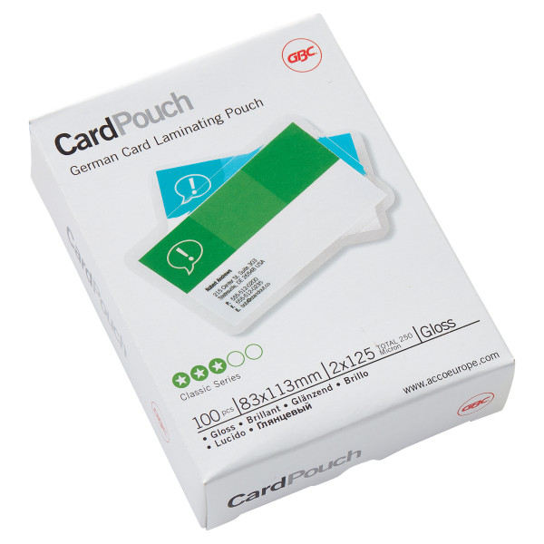 GBC Meleglamináló fólia, 125 mikron, 83x113 mm, fényes, 100db