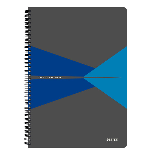 Leitz Office spirálfüzet karton borítóval, A4, vonalas, kék