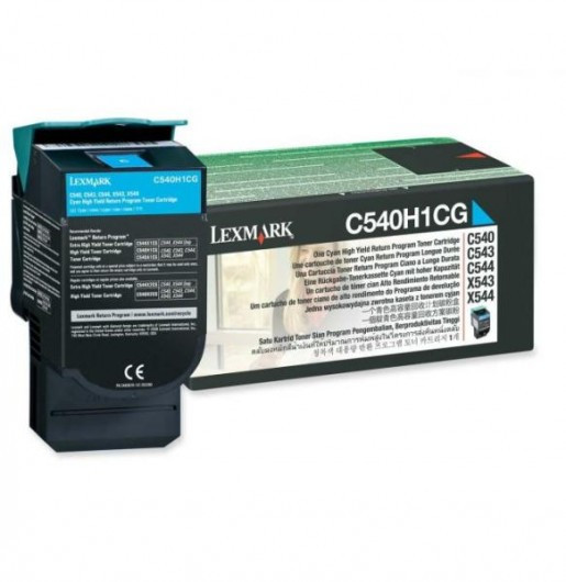 Lexmark C54x/X54x High Return Toner Cyan 2K C540H1CG