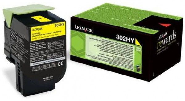Lexmark CX410/510 High Return Toner Yellow 3K 80C2HY0