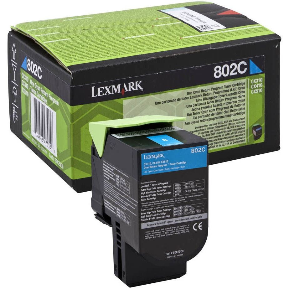 Lexmark CX310/410/510 Return Toner Cyan 1K 80C20C0