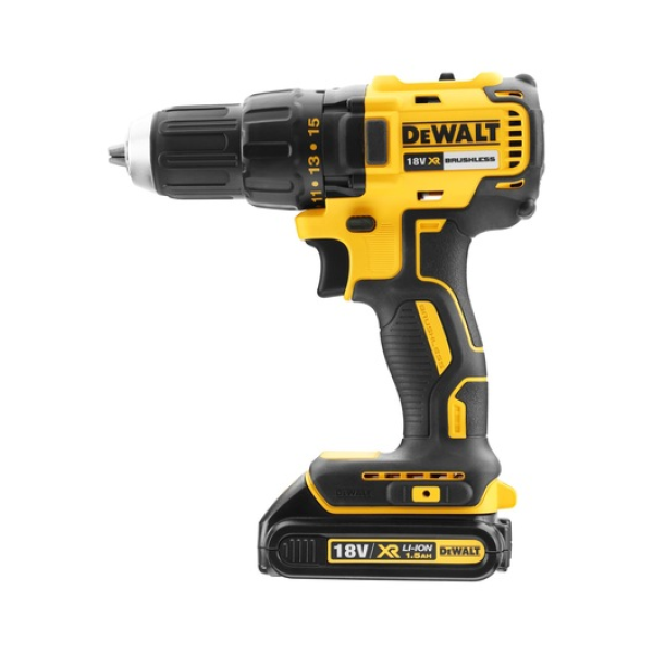 DEWALT Fúrócsavarozó, 18V, 1,5Ah, XR, Li-Ion, kefe nélküli