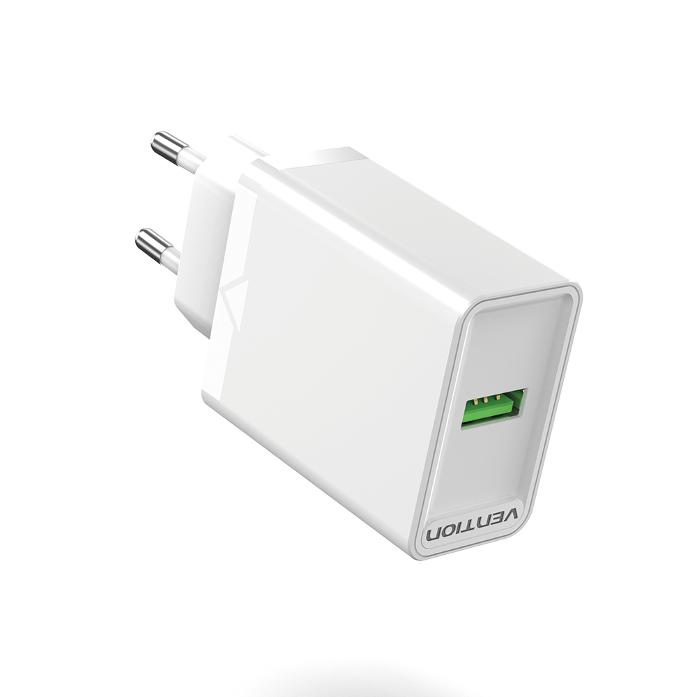 Vention USB-A (1port,18W, fehér) , töltő