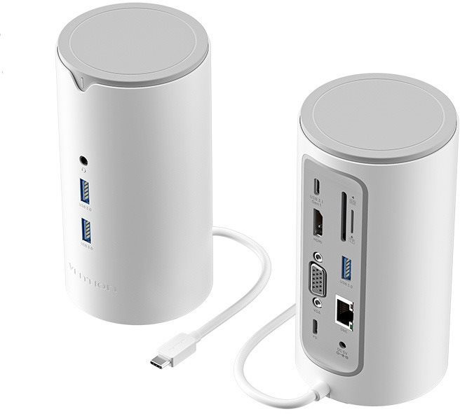 Vention USB-C -> HDMI/VGA/USB 3.1 Gen 1-C/USB 3.0x3/RJ45/SD/TF/TRRS 3.5mm/PD/DC,  0.25M, dokkoló