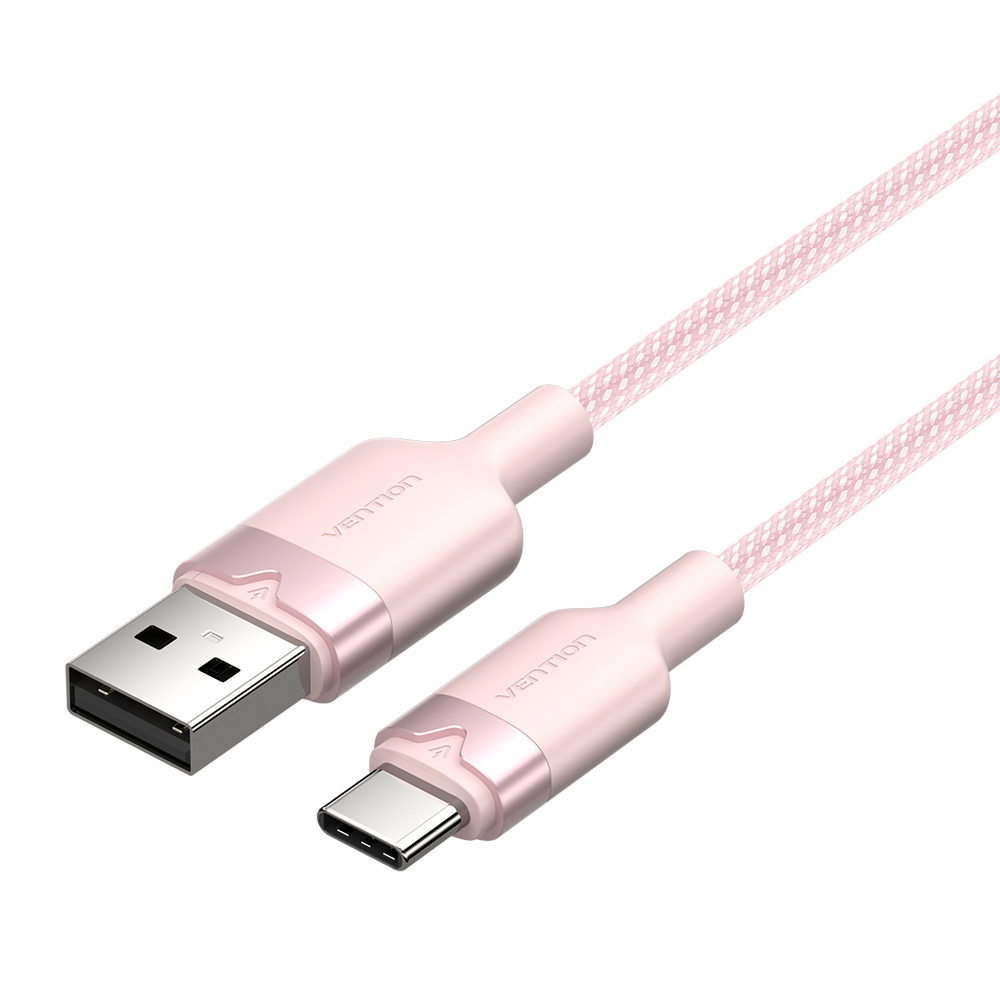 Vention USB-A 2.0/M -> USB-C/M, 2m,(pink,3A), kábel
