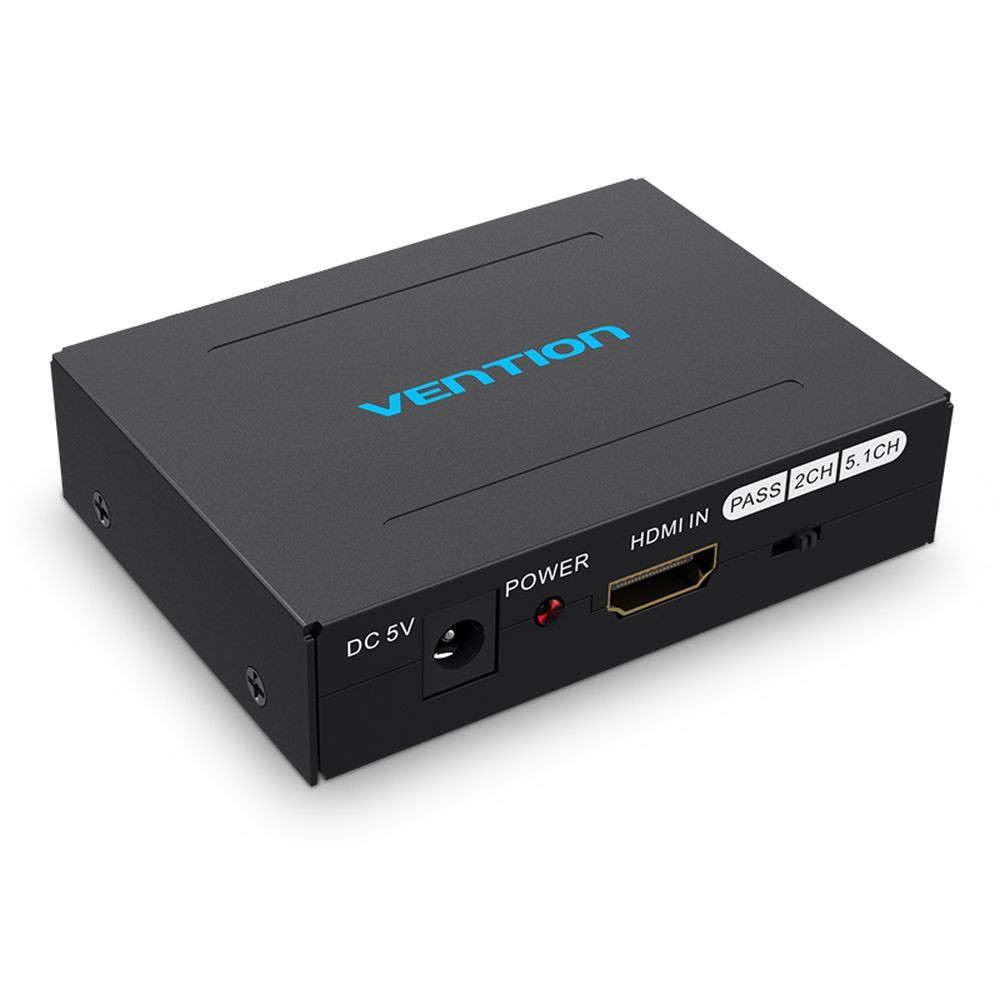 Vention HDMI -> HDMI/Optical Fiber Audio/2RCA Audio, (fekete), konverter