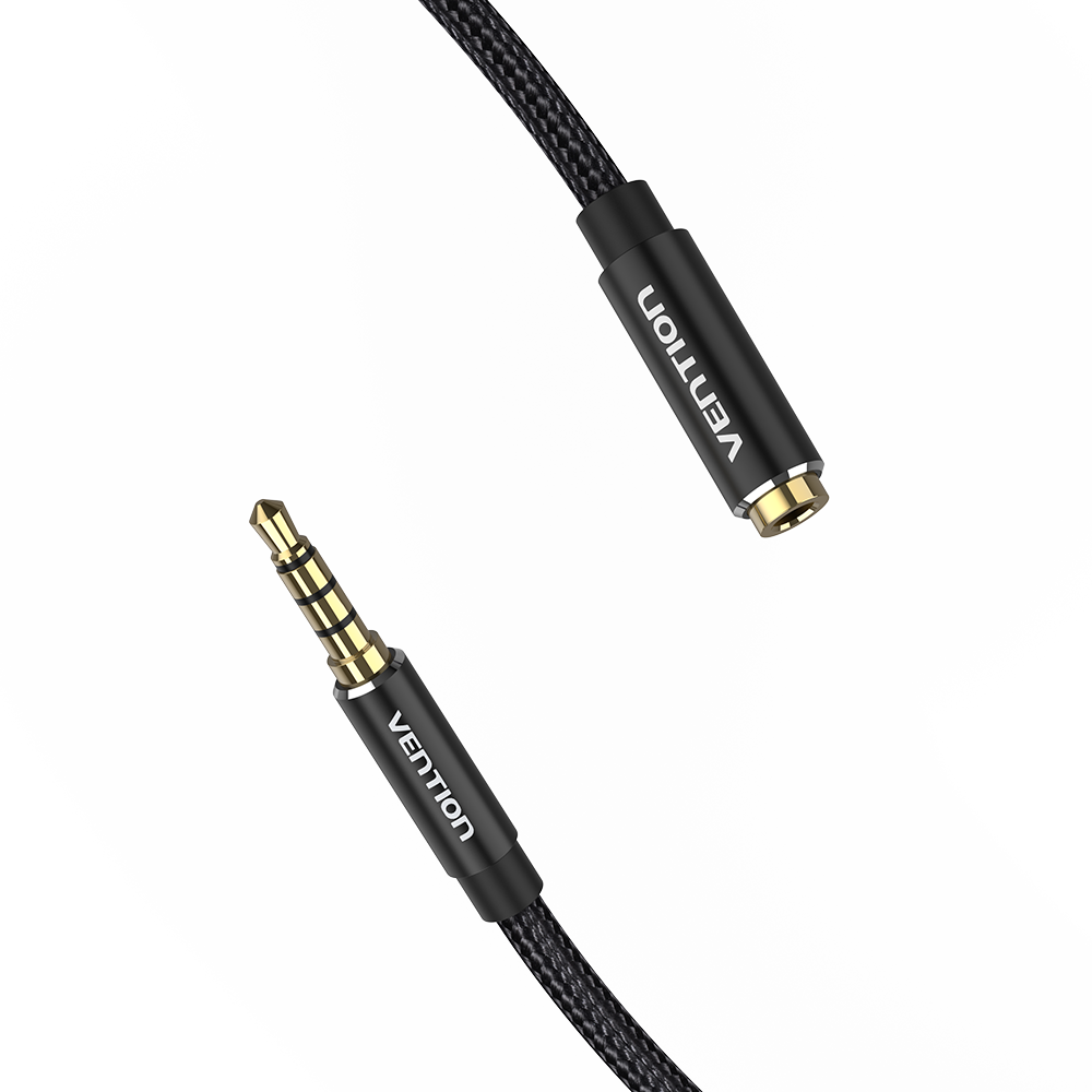 Vention 3.5mm jack/M -> 3.5mm/F, 0,5m, (hosszabbító,audio,fekete), kábel