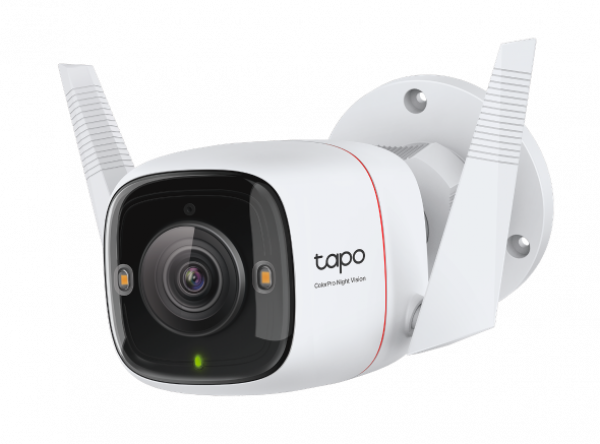 TP LINK Tapo C325WB kültéri biztonsági Wi-Fi kamera 2K QHD, 4MP, IP66, ColorPro, Night Vision, fehér
