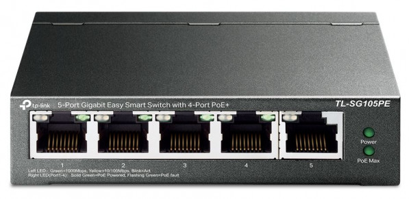 TP-LINK SWITCH TL-SG105PE 5-Port Gigabit Easy Smart