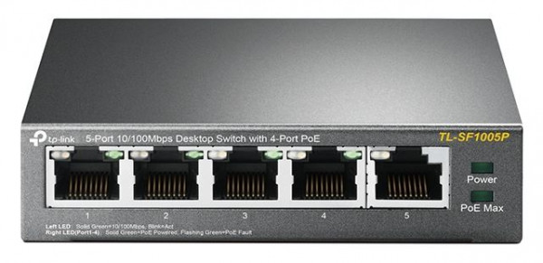 TP-LINK SWITCH TL-SF1005P 5-Port 10/100Mbps Desktop