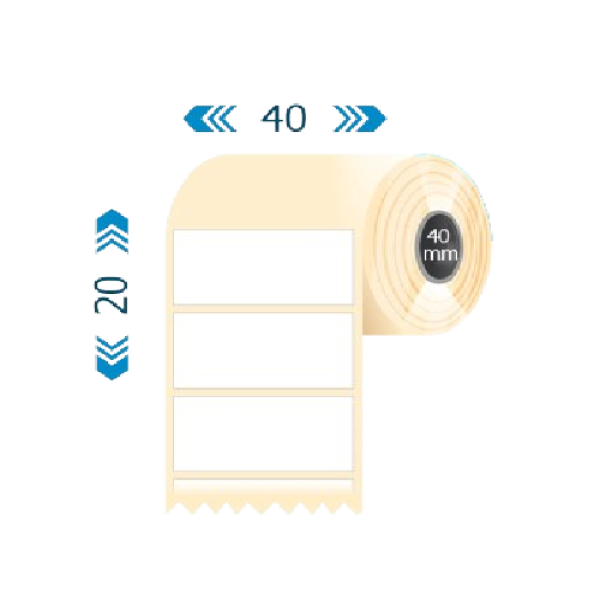 Tekercses THERMO címke 40x20mm 40/1500 Fehér