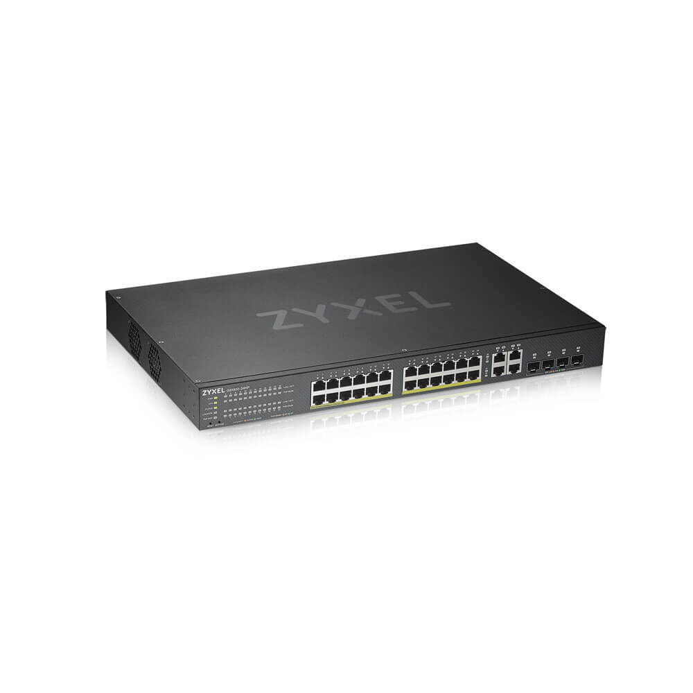 Zyxel GS1920-24HPV2-EU0101F v2 24xGbE PoE LAN (375W) 4xGbE SFP/RJ45 Combo port L2 menedzselhető PoE Switch