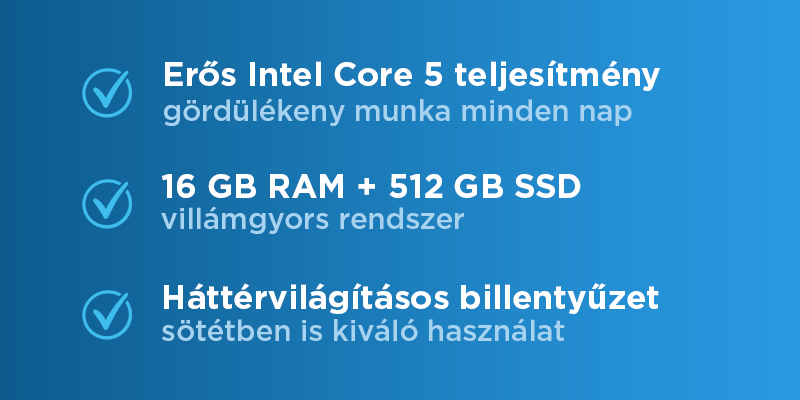 HP 250R G10 , 16GB RAM, 512GB SSD, Intel Core i5 120U, 300nit,  Win 11- ezüst Laptop banner