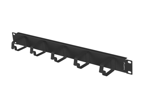 Lanberg AK-1701-B 19" 1U fekete fém gyűrűs fém kábelrendező