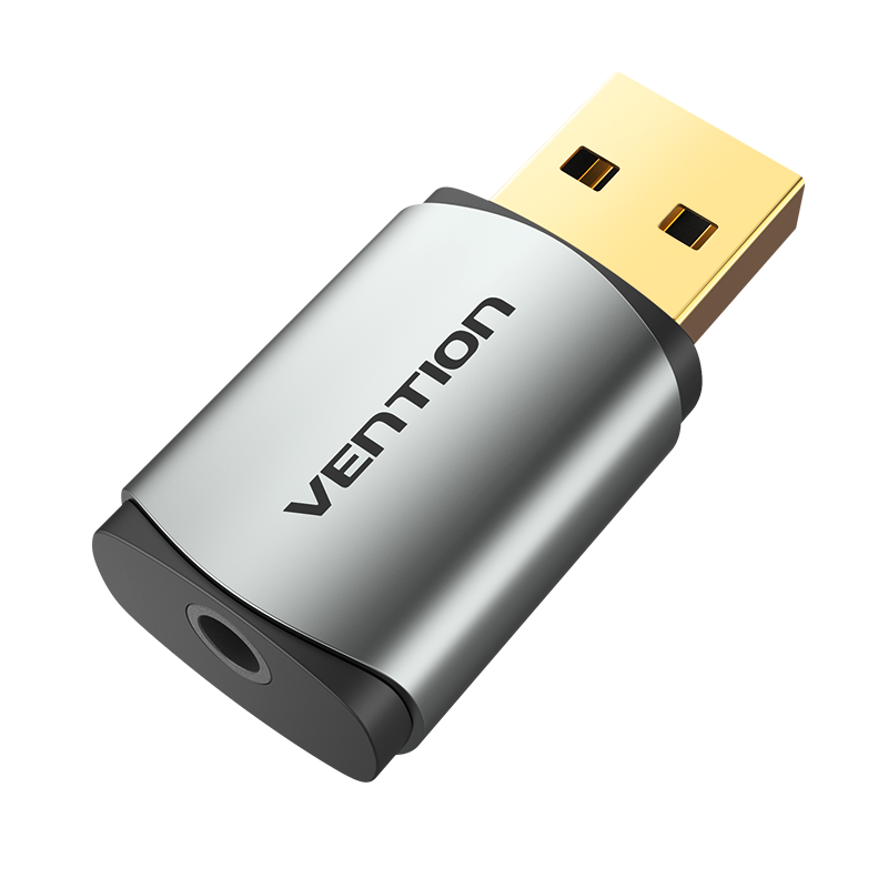 Vention USB 2.0 -> 3.5mm/F (külső, szürke,CTIA),  hangkártya