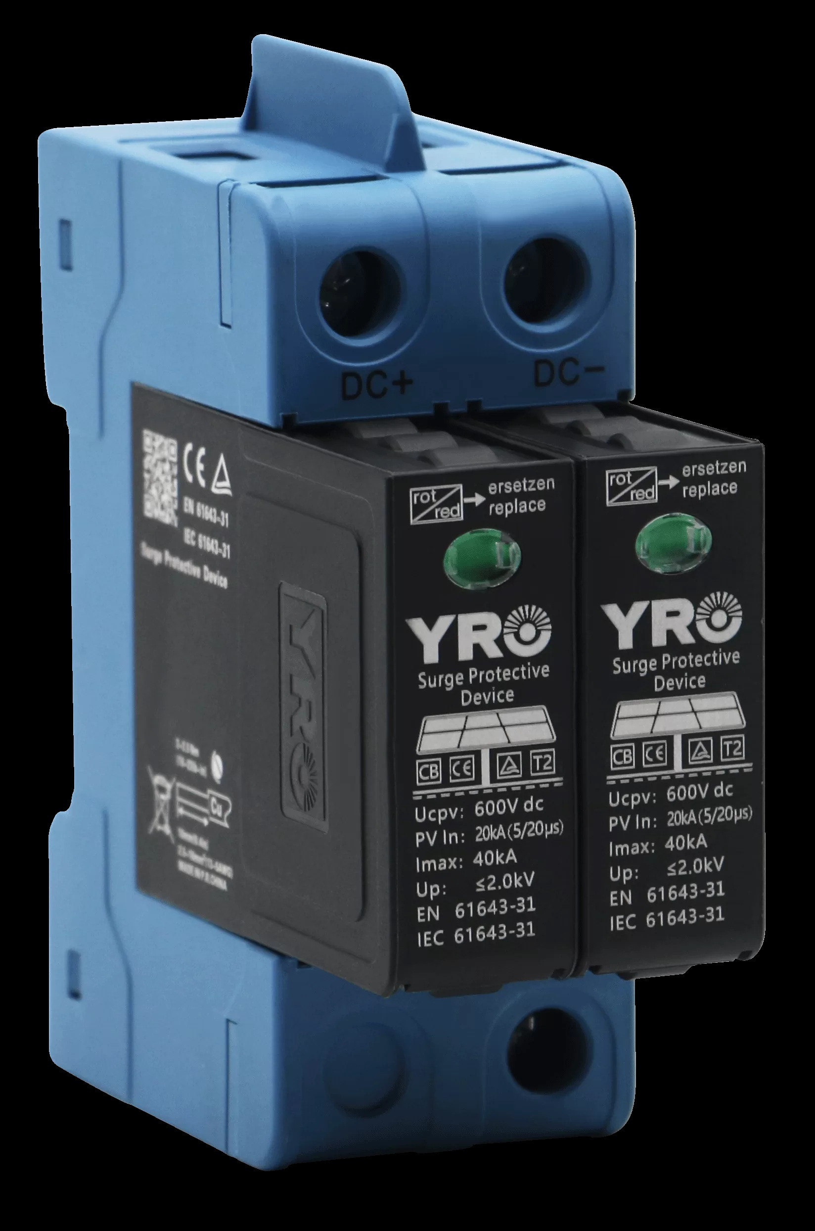 YRO DC 1000V T2 - Túlfesz levezető 3P