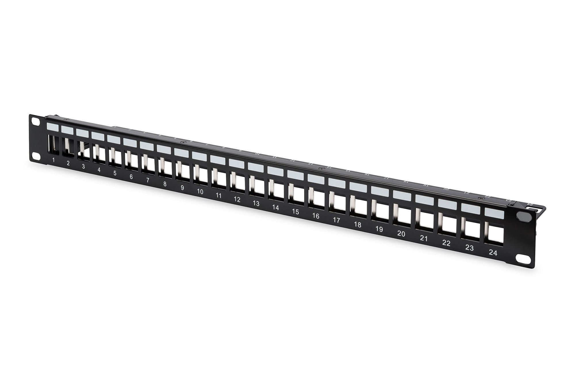 DIGITUS DN-91411 19" 1U 24port moduláris fekete üres patch panel