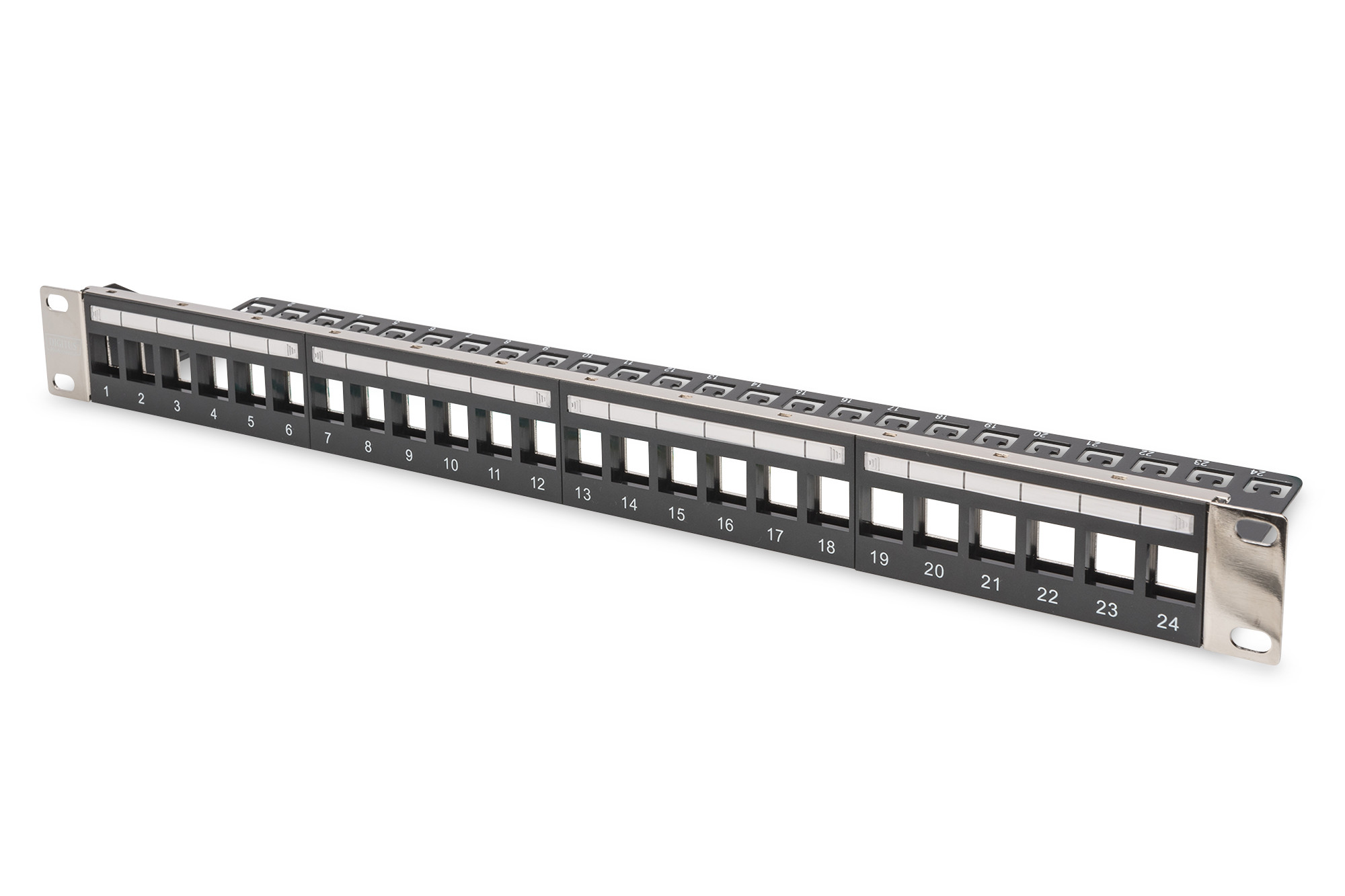 DIGITUS DN-91411-LF 19" 1U 24port ABS moduláris üres patch panel
