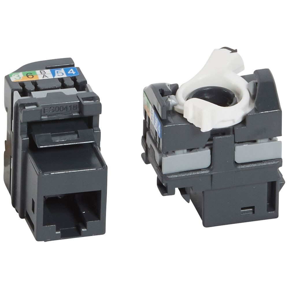 Legrand 033180 Cat.5e UTP RJ45 árnyékolatlan 180fok 100MHz gyorscsatlakozós Keystone jack