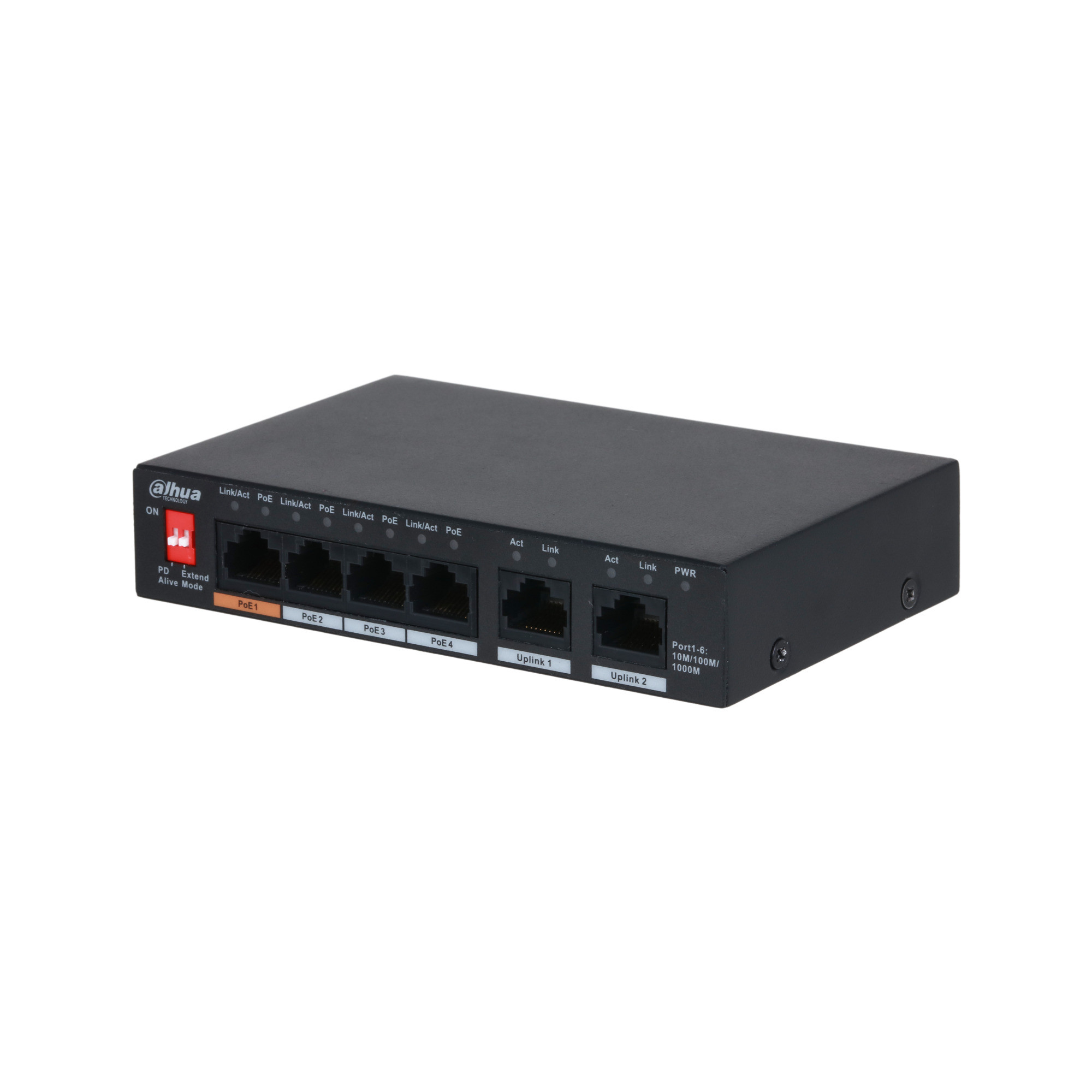Dahua PFS3006-4GT-60-V2 1x 100/1000(Hi-PoE/PoE+/PoE)+3x 100/1000(PoE+/PoE)+2x gigabit uplink, 60W PoE switch