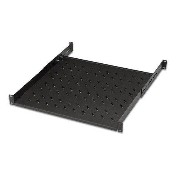 Lande LN-RAF-RMC-1145-BL 19" 1U 450mm mély 4 ponton rögzíthető állítható fekete tálca