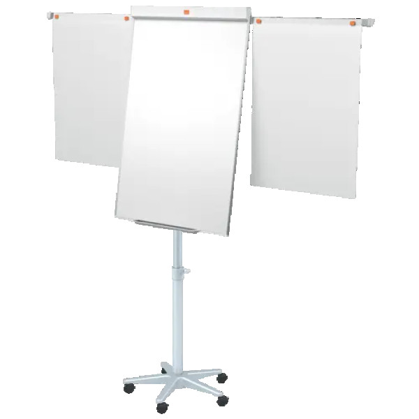 Nobo Impression Pro acél mobil fehértábla és flipchart állvány kihajtható karokkal, fehér