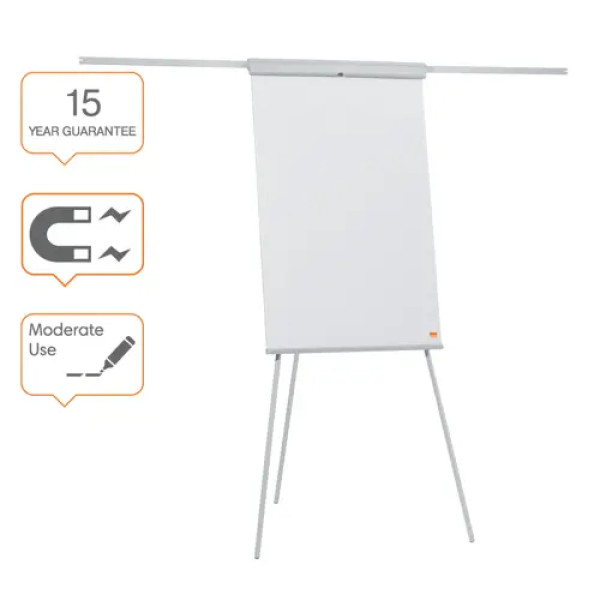 Nobo Essential fehértábla és flipchart állvány kihajtható karokkal, fehér